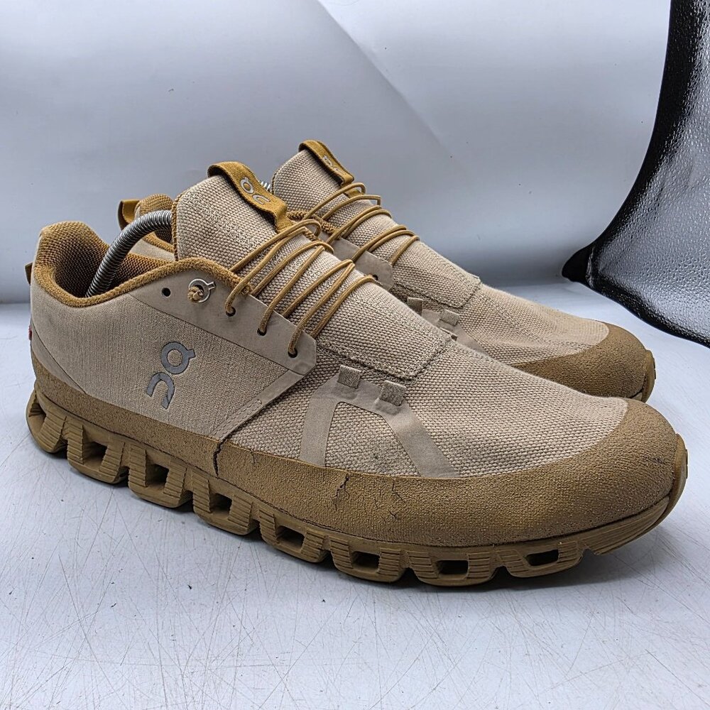 On Cloud Running Dip Mens 12.5 Beige Tan Athletic Shoes Walking Training